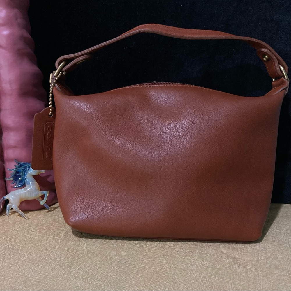Vintage Coach 1999 Y2K Warm Brown Leather Classic Hobo #6929 Demi Bag HTF